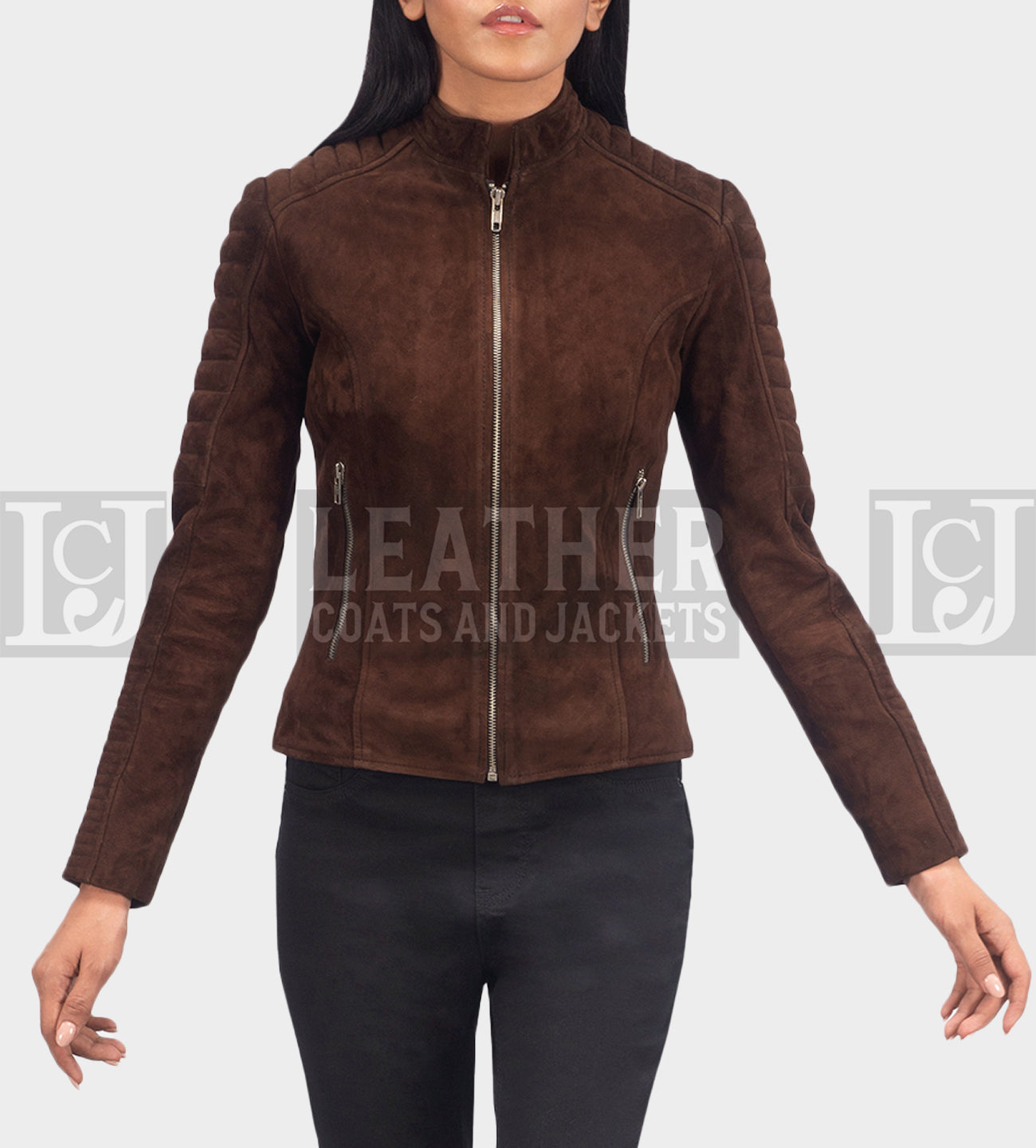 Kelsee Mocha Suede Jacket – Stylish Dark Brown Suede Leather