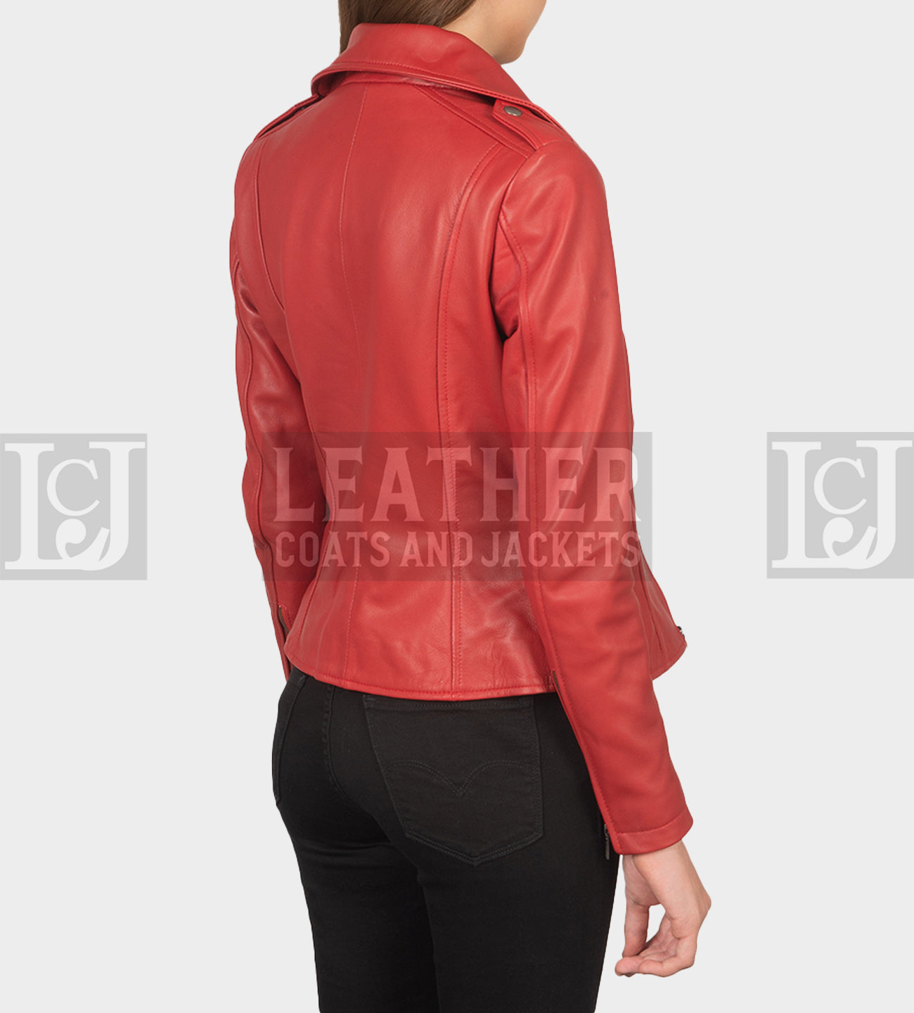 Women's Red Leather Biker Jacket – Bold Sheepskin Style