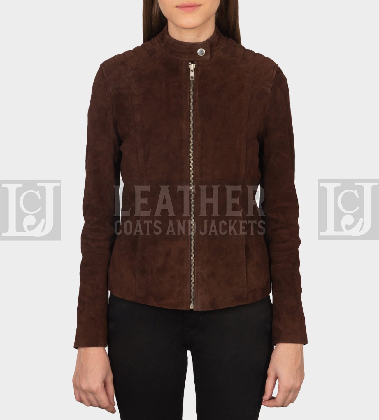 Kelsee Dark Brown Suede Leather Jacket – Quilted Modern Style