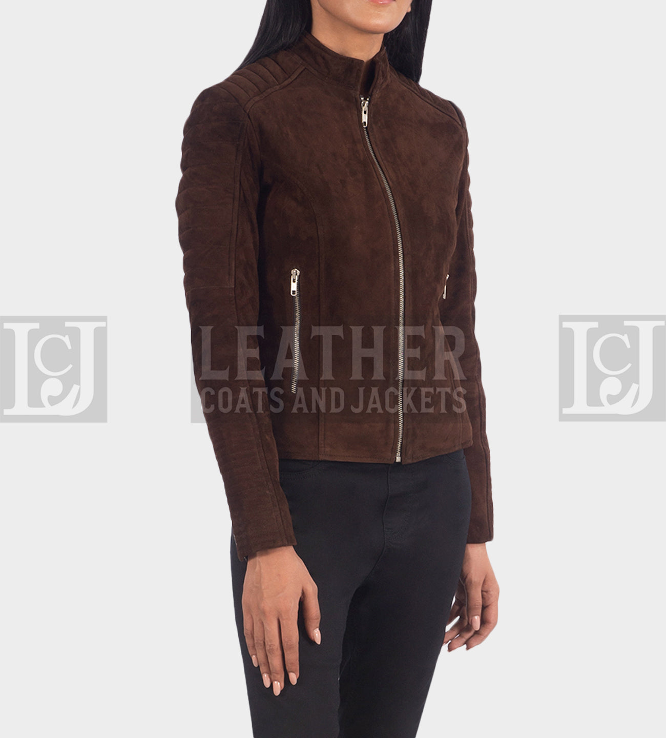 Kelsee Mocha Suede Jacket – Stylish Dark Brown Suede Leather