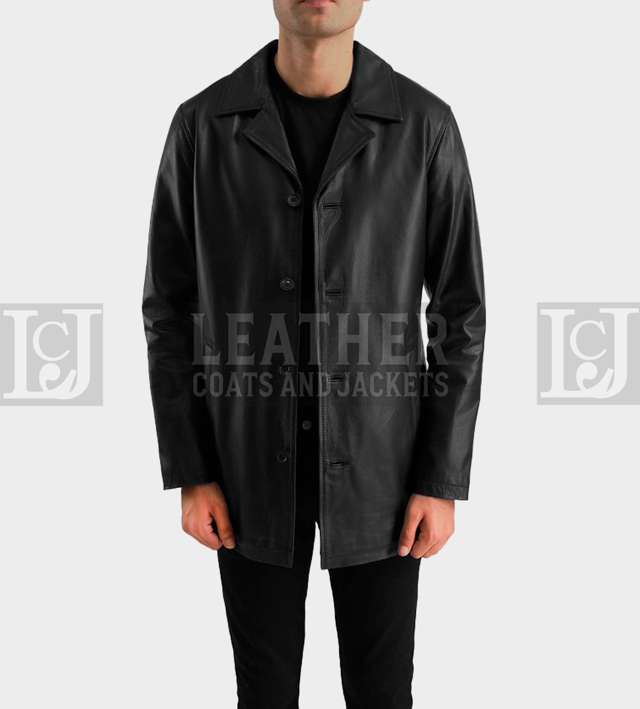 Urban Slate Black Leather Coat - Premium Design for Everyday Wear