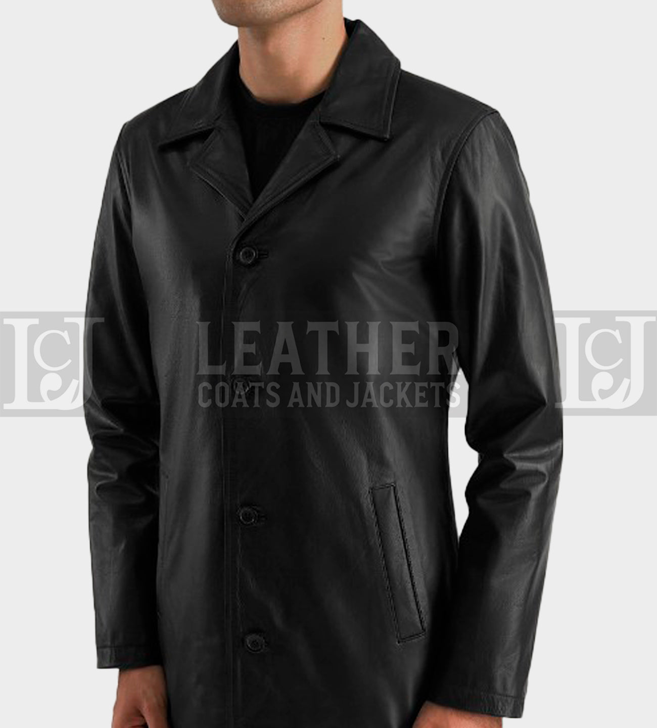 Urban Slate Black Leather Coat - Premium Design for Everyday Wear