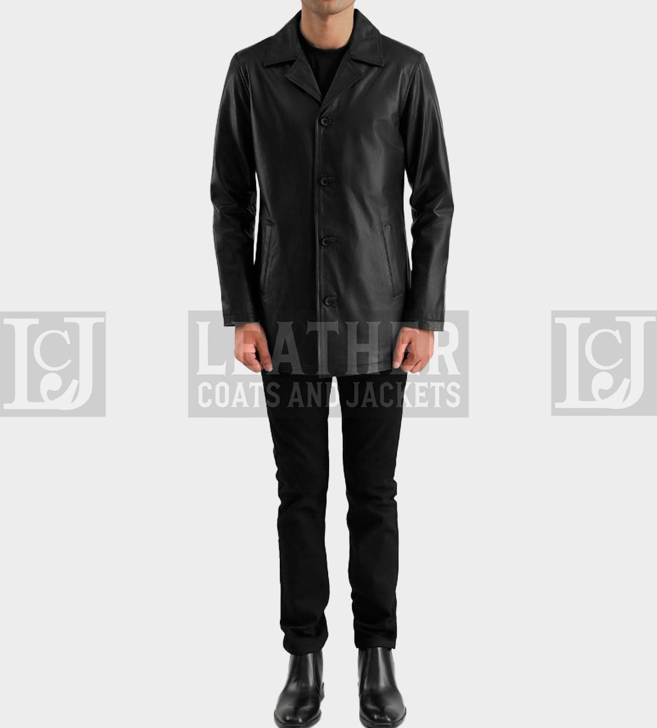 Urban Slate Black Leather Coat - Premium Design for Everyday Wear