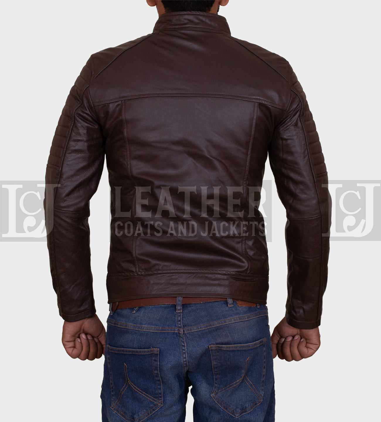 Men's Premium Chocolate Brown Cowhide Leather Jacket with YKK Original Zips