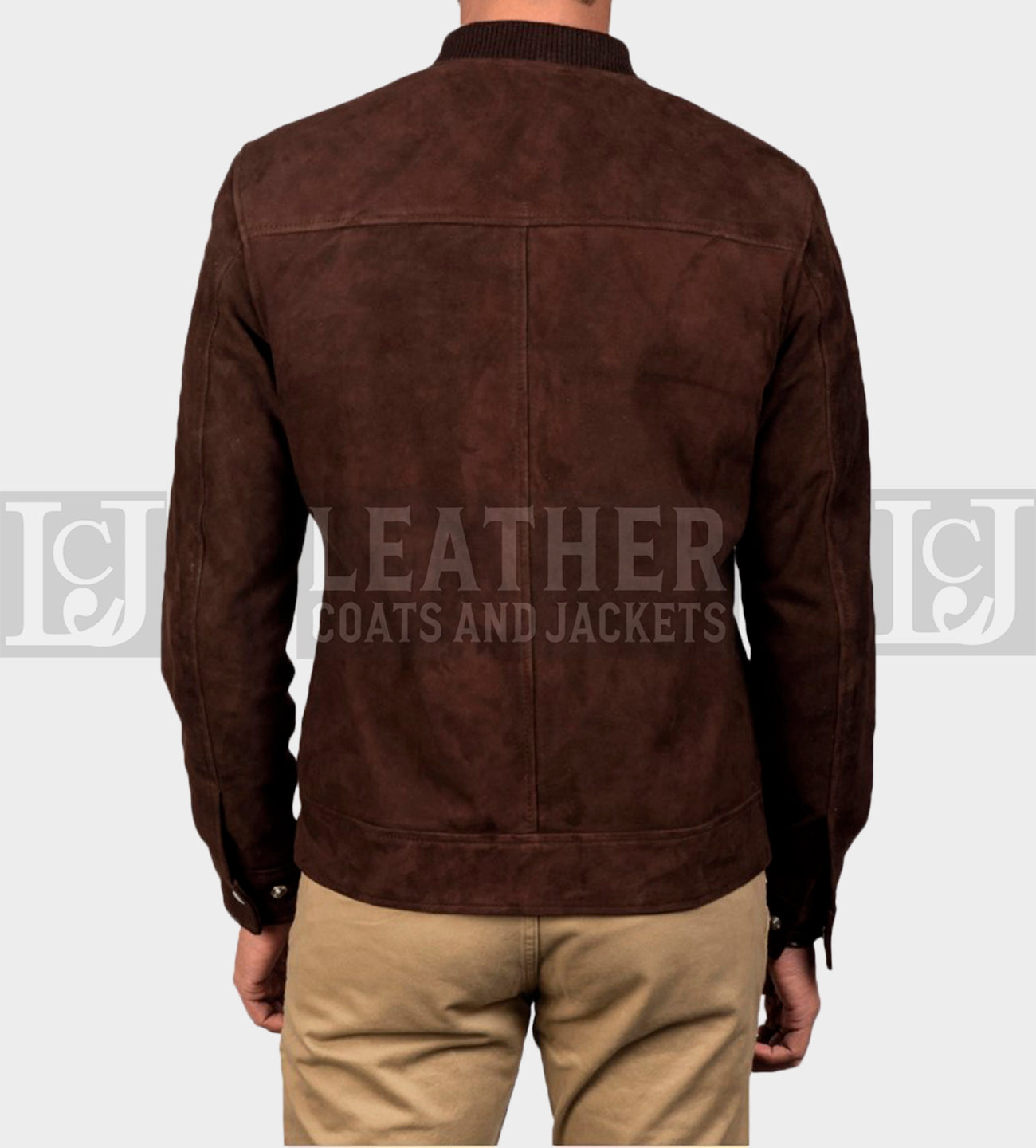 Blain Mocha Suede Bomber Jacket - Dark Brown Goatskin Leather