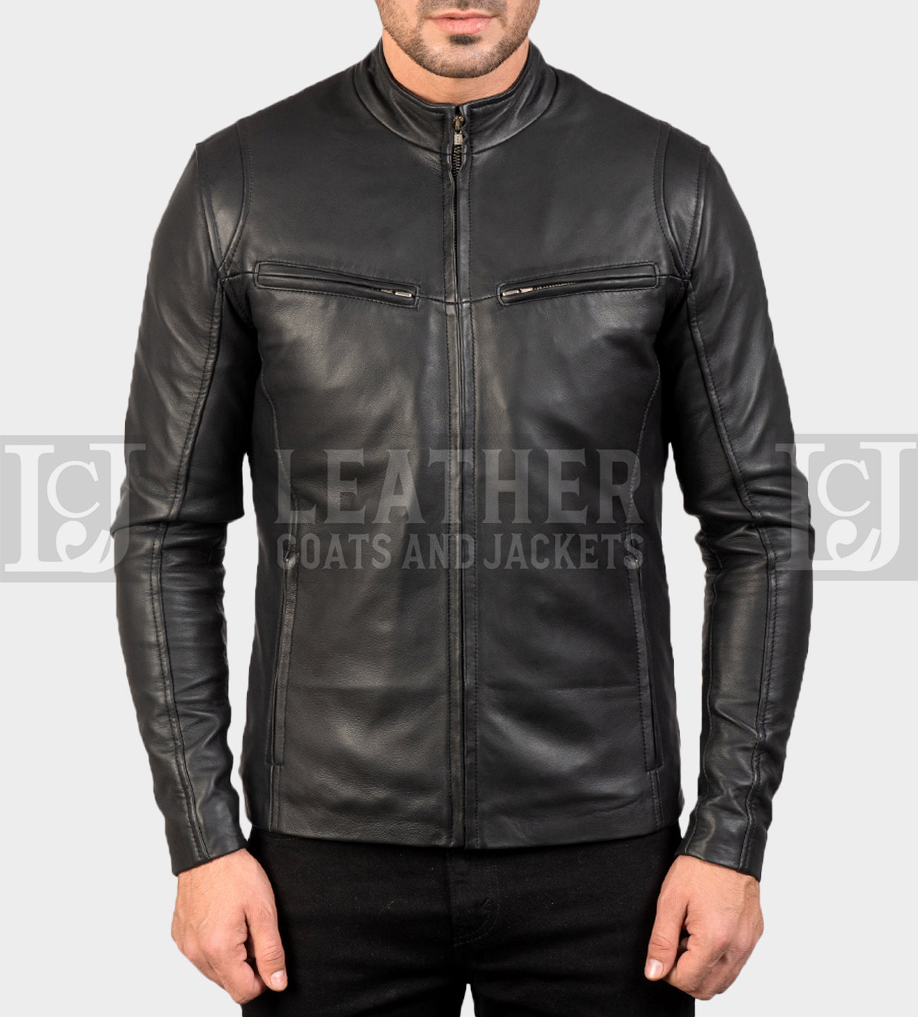 Men's Black Genuine Leather Jacket - Stylish and Comfortable Slim Fit Design