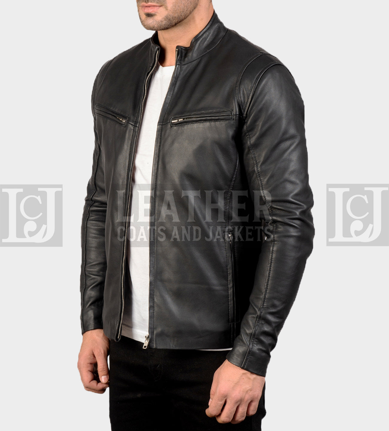 Men's Black Genuine Leather Jacket - Stylish and Comfortable Slim Fit Design